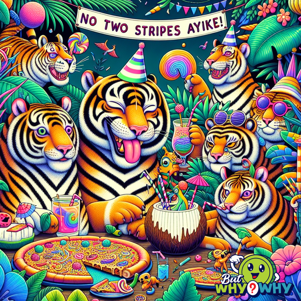 A tiger’s stripes are unique to each individual, much like a human fingerprint.