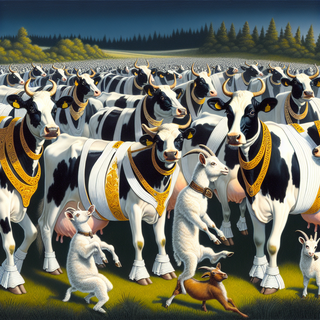 The Dutch Belted cow is a rare breed known for its distinctive black and white “belt” pattern.