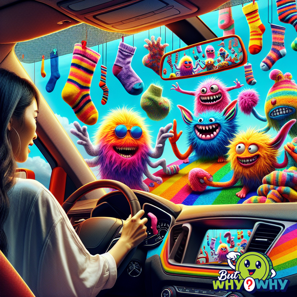 A rearview mirror helps drivers see behind them.