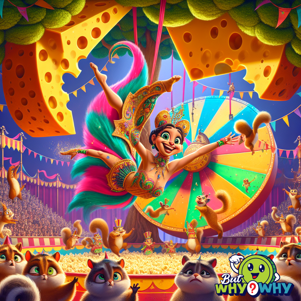 An acrobat performs daring feats.
